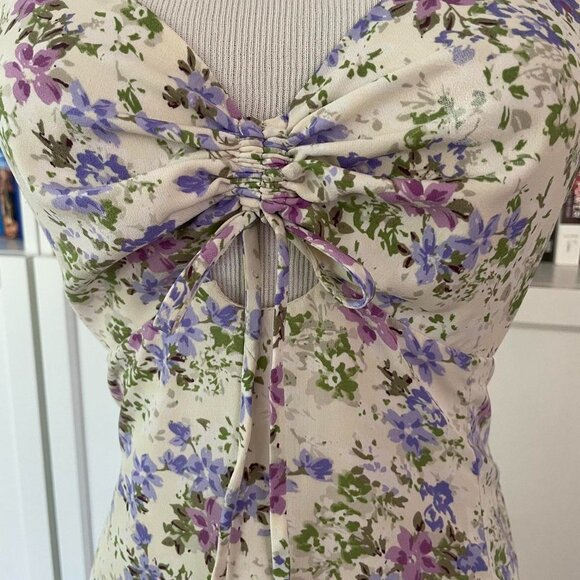 ASTR the Label Purple Floral Cottagecore Midi Dress - Picture 6 of 8